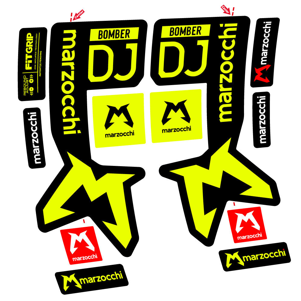 Autocollant Marzocchi Bomber DJ, Fourche 29, Vélo vinyle autocollant