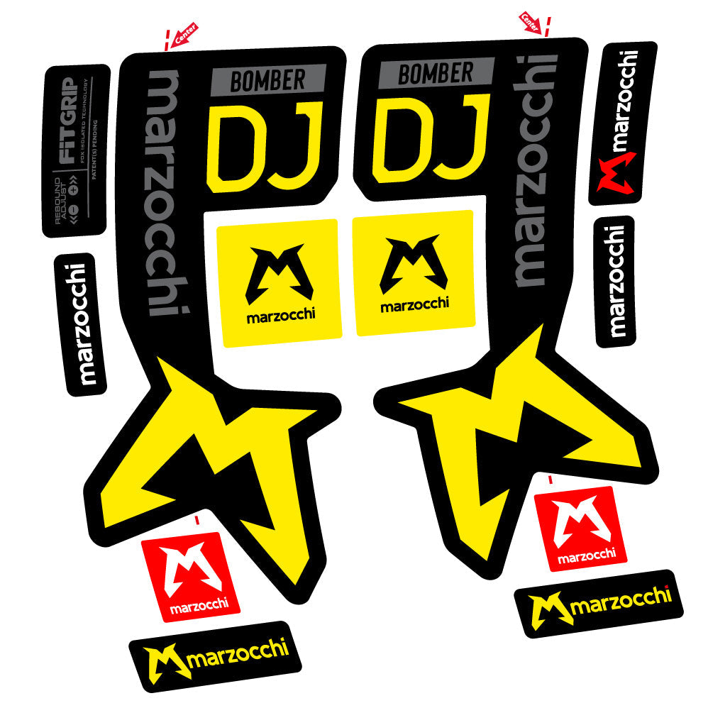Autocollant Marzocchi Bomber DJ, Fourche 29, Vélo vinyle autocollant