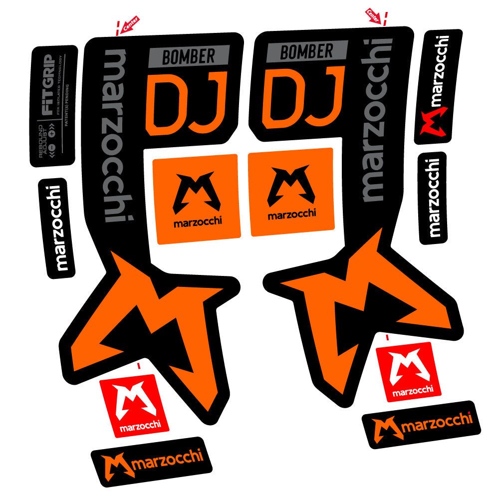 Autocollant Marzocchi Bomber DJ, Fourche 29, Vélo vinyle autocollant