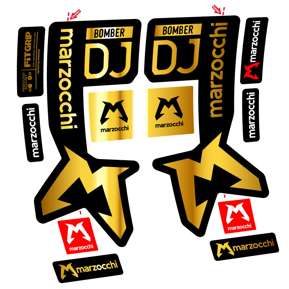 Autocollant Marzocchi Bomber DJ, Fourche 29, Vélo vinyle autocollant