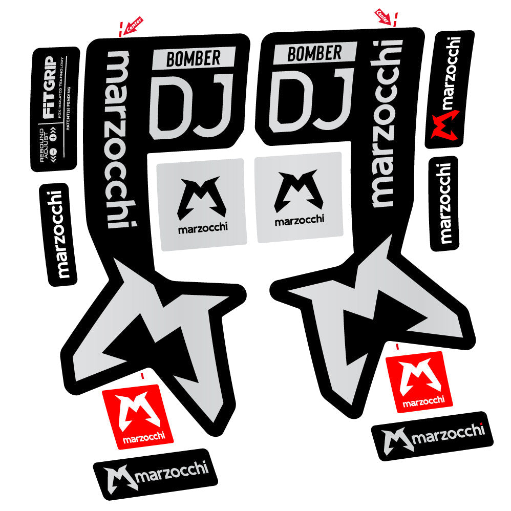Autocollant Marzocchi Bomber DJ, Fourche 29, Vélo vinyle autocollant