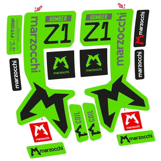 Autocollants compatibles avec la fourche Marzocchi Bomber Z1 29 pouces (modèles 2019 à 2025) | Autocollants VTT en vinyle
