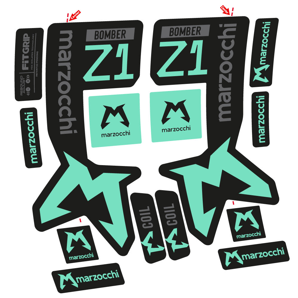 Autocollant Marzocchi Bomber Z1 Mod. 2, Fourche 29, autocollant Vélo vinyle