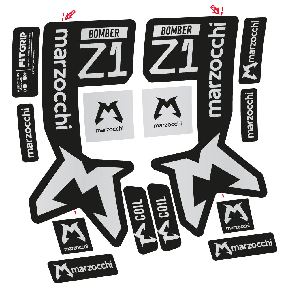 Autocollant Marzocchi Bomber Z1 Mod. 2, Fourche 29, autocollant Vélo vinyle
