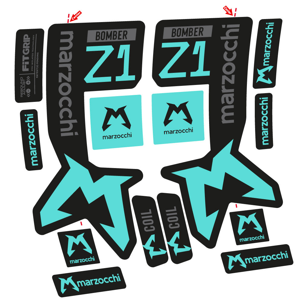 Autocollant Marzocchi Bomber Z1 Mod. 2, Fourche 29, autocollant Vélo vinyle