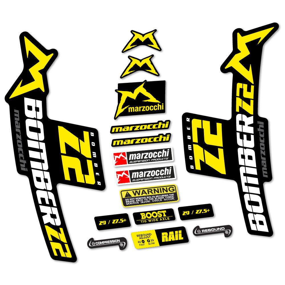 Autocollant Marzocchi Bomber Z2, Fourche 29, Autocollant Vélo vinyle