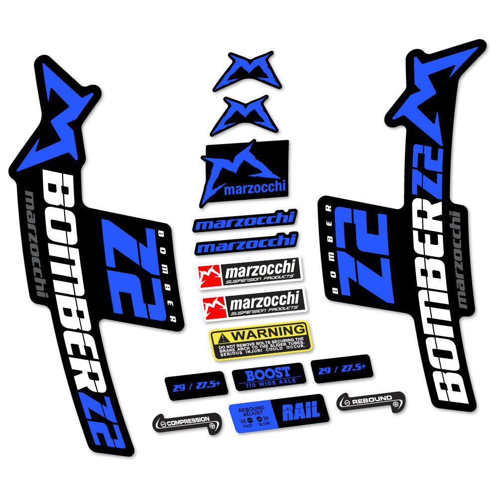 Autocollant Marzocchi Bomber Z2, Fourche 29, Autocollant Vélo vinyle