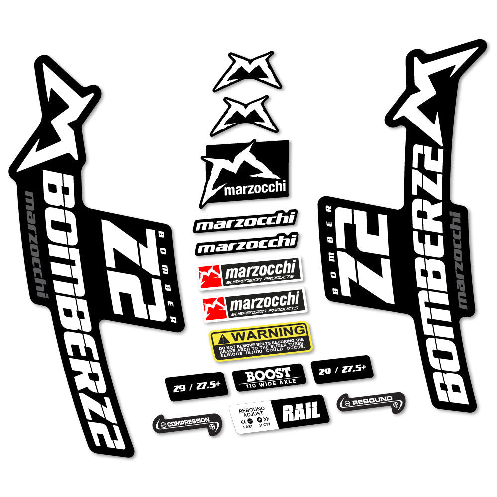 Autocollant Marzocchi Bomber Z2, Fourche 29, Autocollant Vélo vinyle