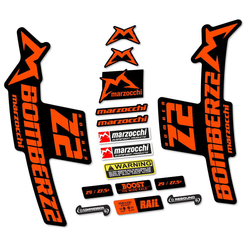Autocollant Marzocchi Bomber Z2, Fourche 29, Autocollant Vélo vinyle