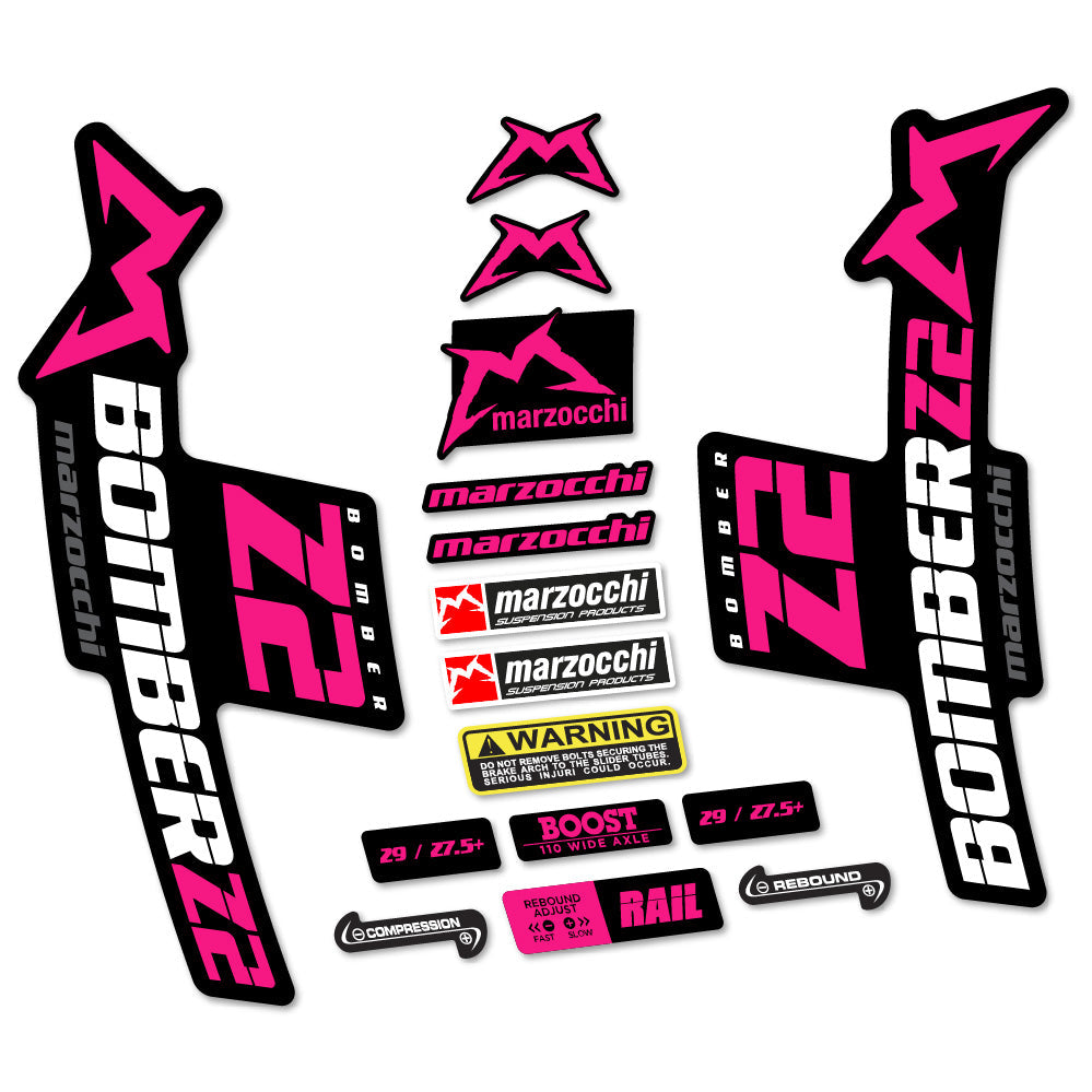 Autocollant Marzocchi Bomber Z2, Fourche 29, Autocollant Vélo vinyle