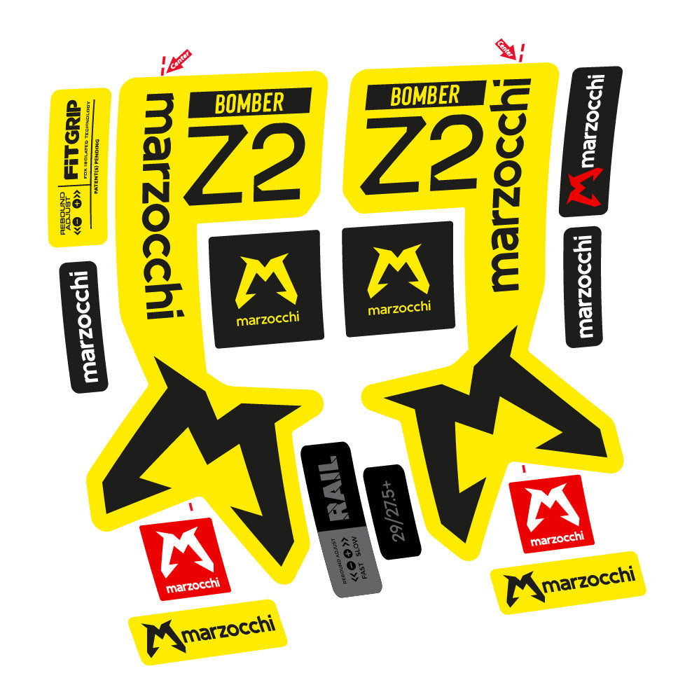 Autocollant Marzocchi Bomber Z2, Fourche 29, Autocollant Vélo vinyle