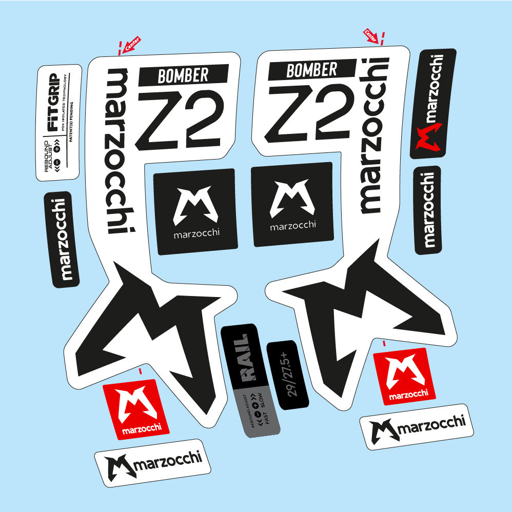 Autocollant Marzocchi Bomber Z2, Fourche 29, Autocollant Vélo vinyle
