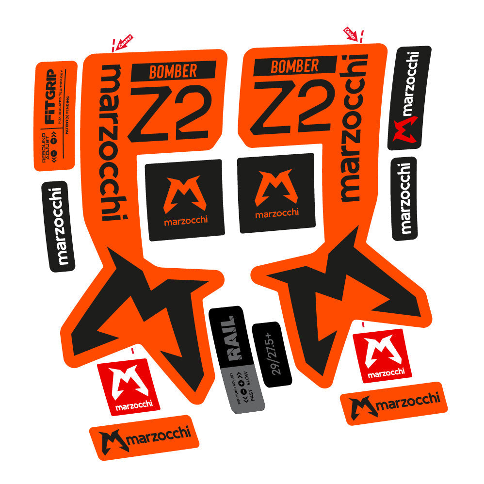 Autocollant Marzocchi Bomber Z2, Fourche 29, Autocollant Vélo vinyle