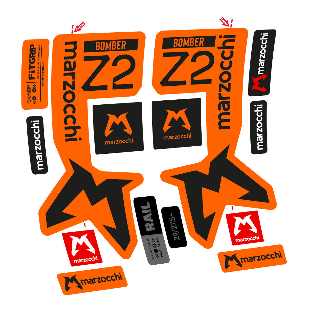 Autocollant Marzocchi Bomber Z2, Fourche 29, Autocollant Vélo vinyle