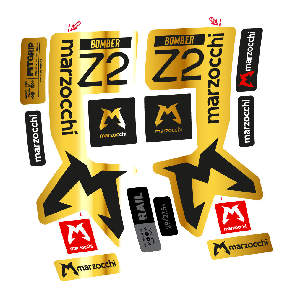 Autocollant Marzocchi Bomber Z2, Fourche 29, Autocollant Vélo vinyle