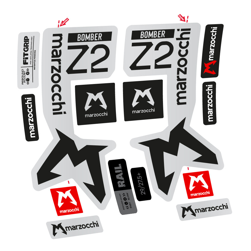 Autocollant Marzocchi Bomber Z2, Fourche 29, Autocollant Vélo vinyle