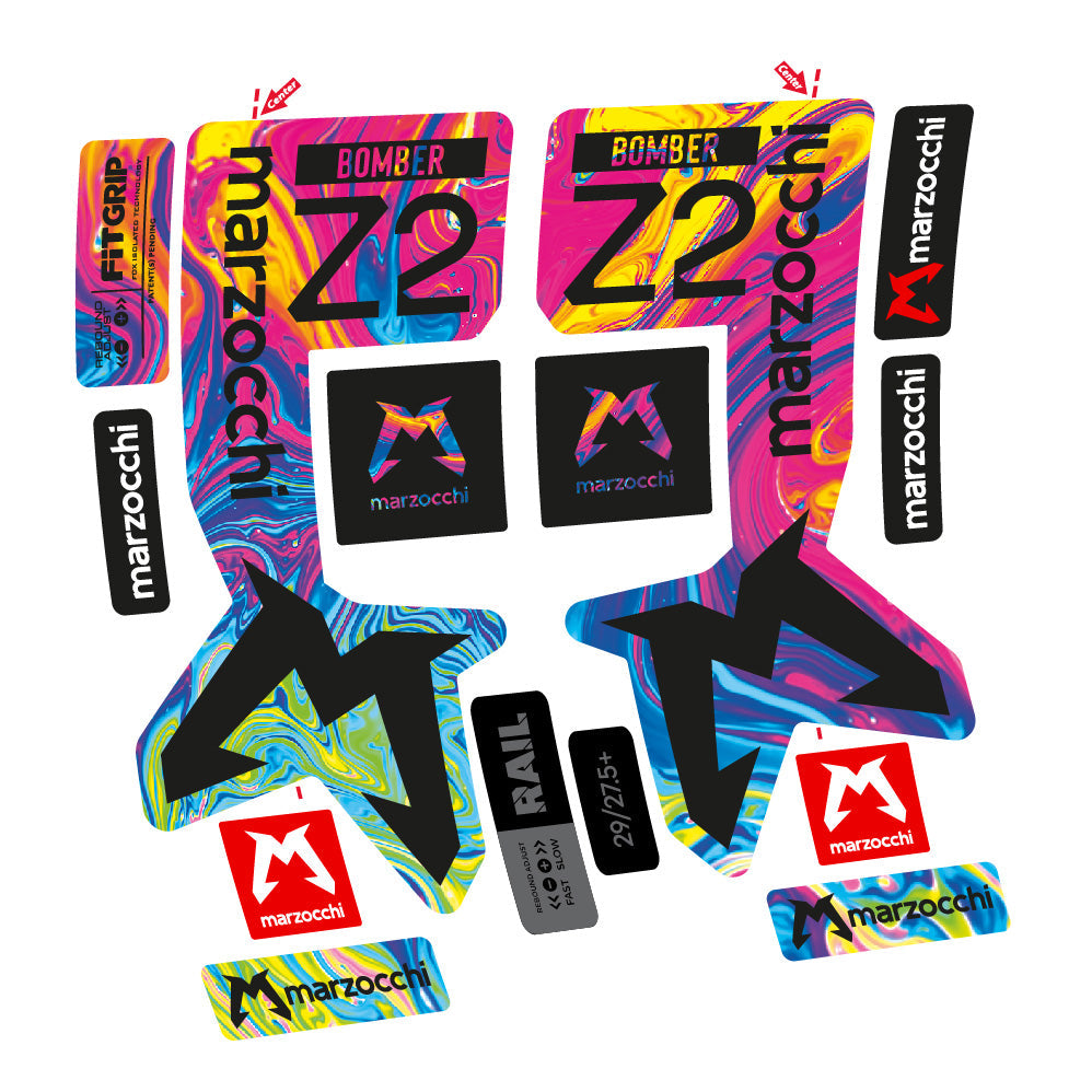 Autocollant Marzocchi Bomber Z2, Fourche 29, Autocollant Vélo vinyle