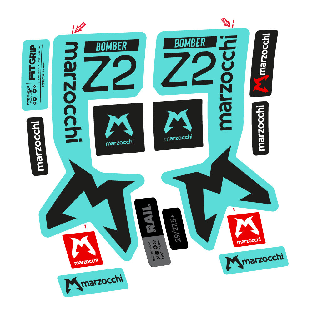 Autocollant Marzocchi Bomber Z2, Fourche 29, Autocollant Vélo vinyle