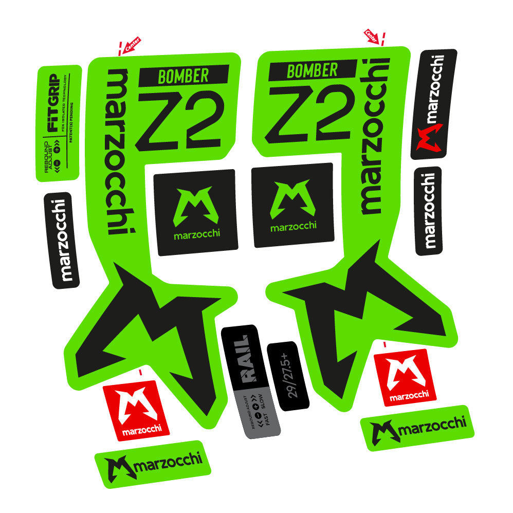 Autocollant Marzocchi Bomber Z2, Fourche 29, Autocollant Vélo vinyle