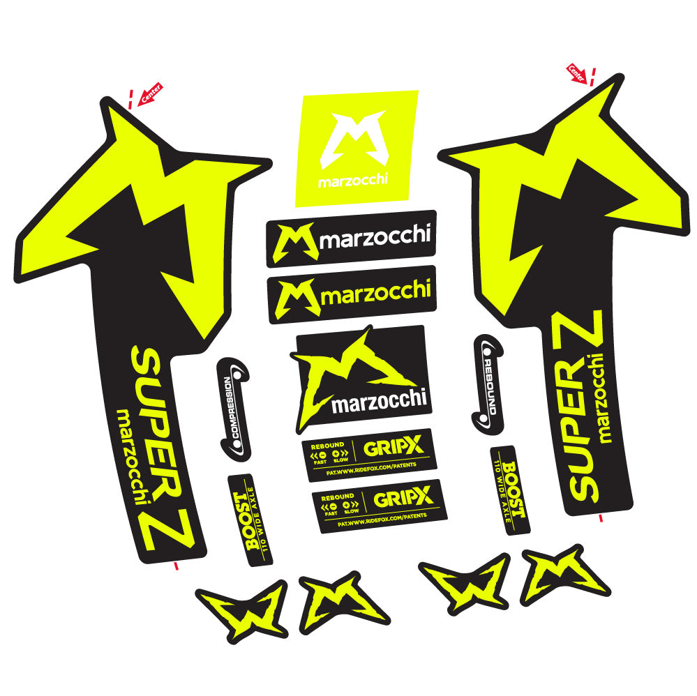 Autocollant Marzocchi Super Z, Fourche 29, Autocollant Vélo vinyle