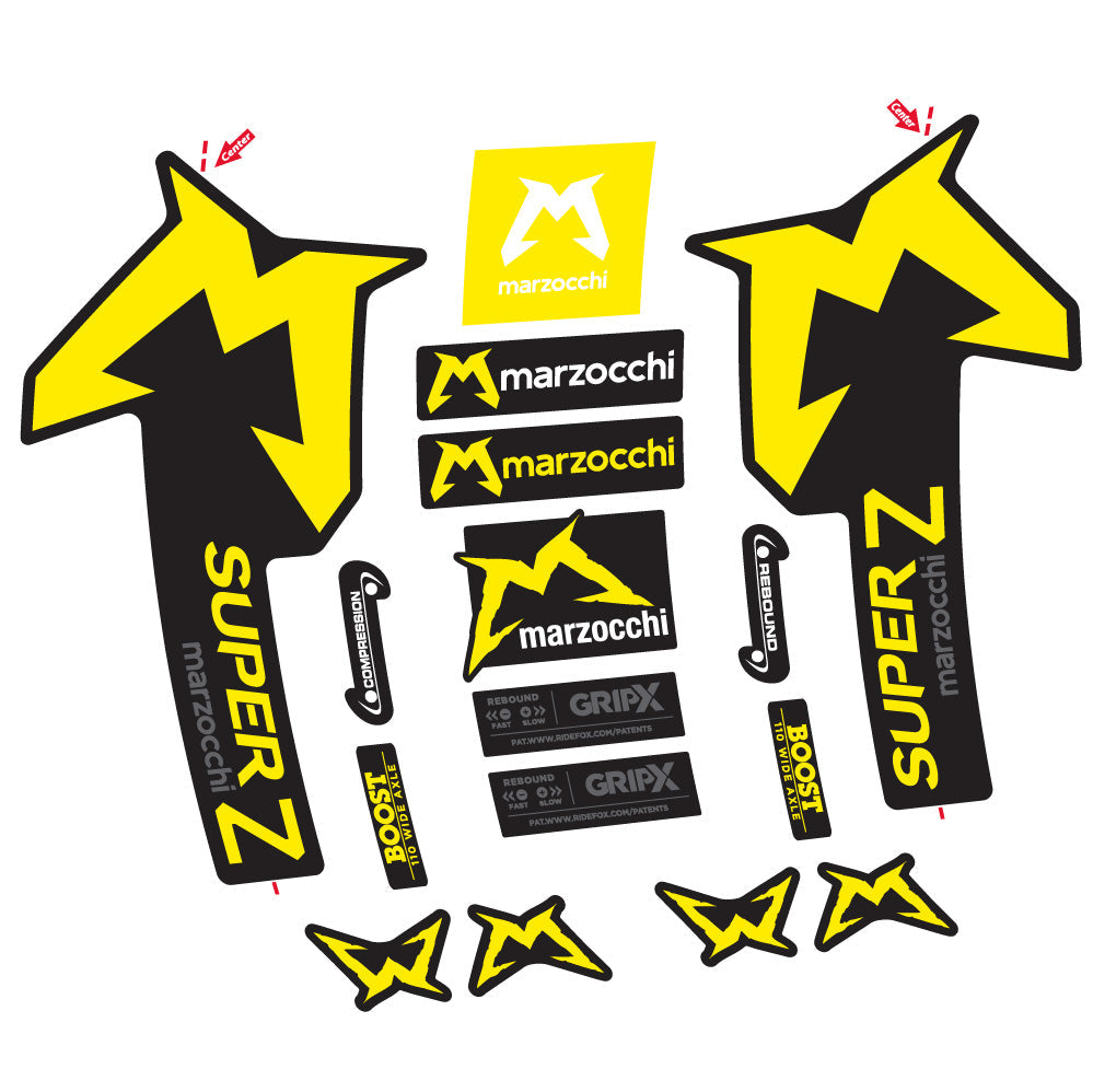 Autocollant Marzocchi Super Z, Fourche 29, Autocollant Vélo vinyle