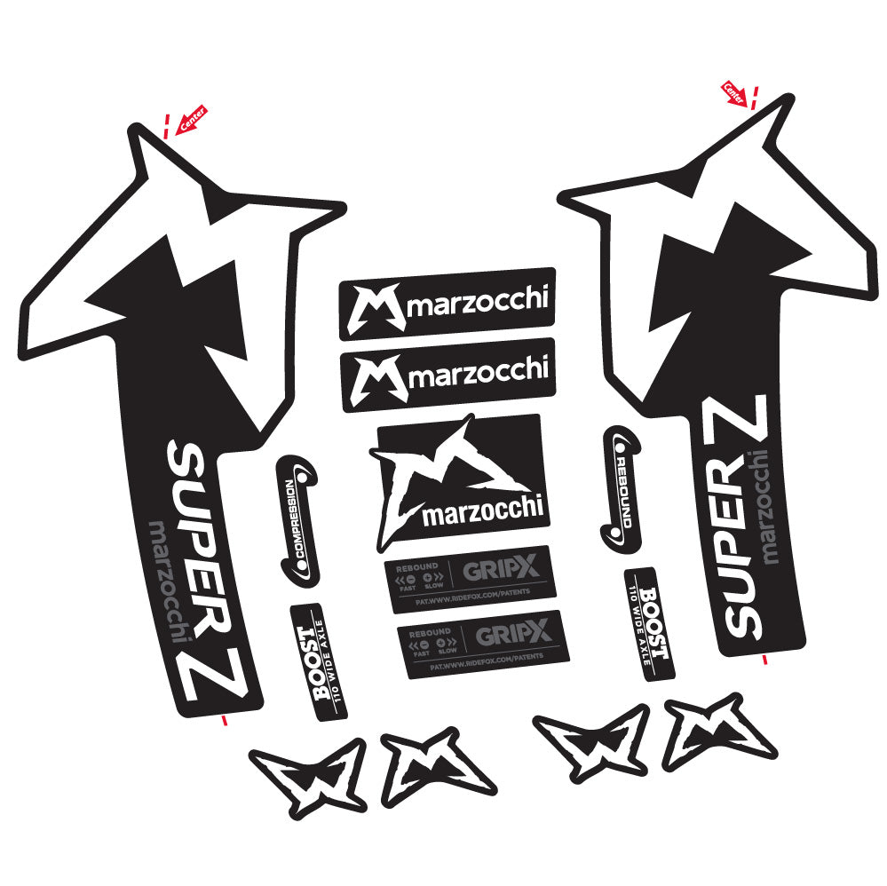 Autocollant Marzocchi Super Z, Fourche 29, Autocollant Vélo vinyle