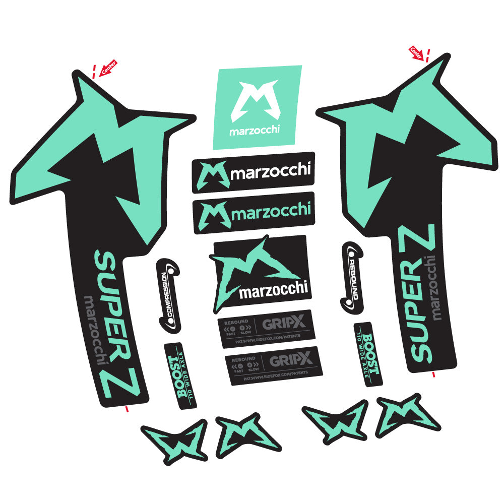 Autocollant Marzocchi Super Z, Fourche 29, Autocollant Vélo vinyle