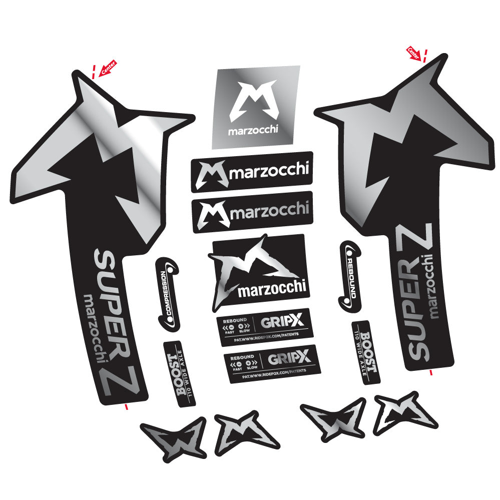 Autocollant Marzocchi Super Z, Fourche 29, Autocollant Vélo vinyle