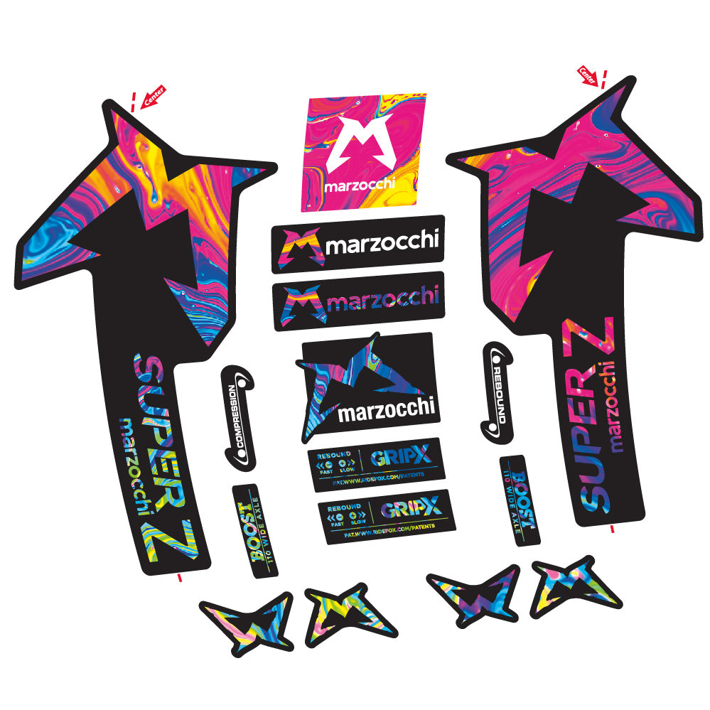 Autocollant Marzocchi Super Z, Fourche 29, Autocollant Vélo vinyle
