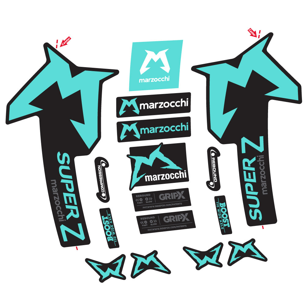 Autocollant Marzocchi Super Z, Fourche 29, Autocollant Vélo vinyle