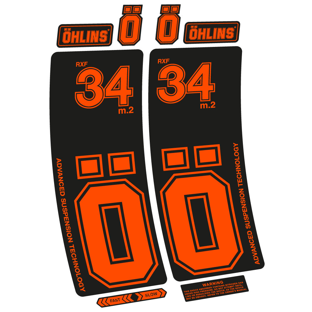 Autocollant Ohlins RXF 34 M.2, Vélo Fourche, Vinyle sticker