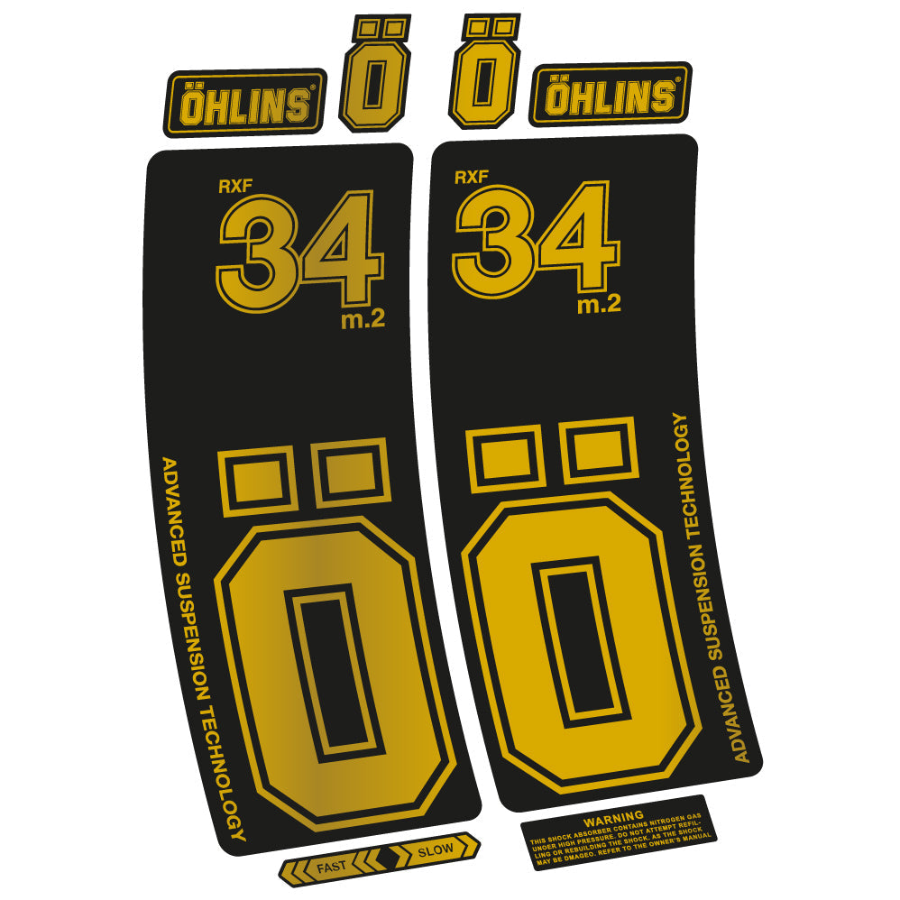 Autocollant Ohlins RXF 34 M.2, Vélo Fourche, Vinyle sticker