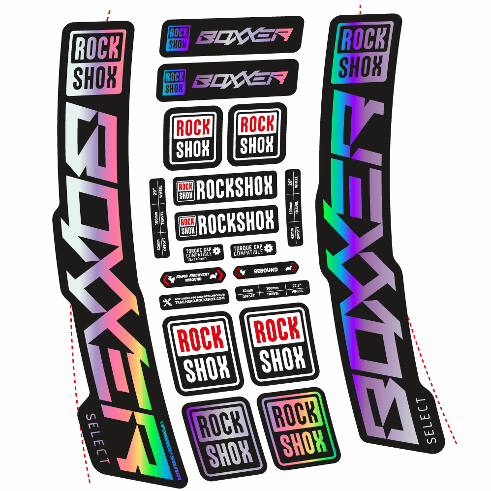 Autocollant Rock Shox Boxxer Select 2021, Fourche 29, Autocollant Vélo vinyle