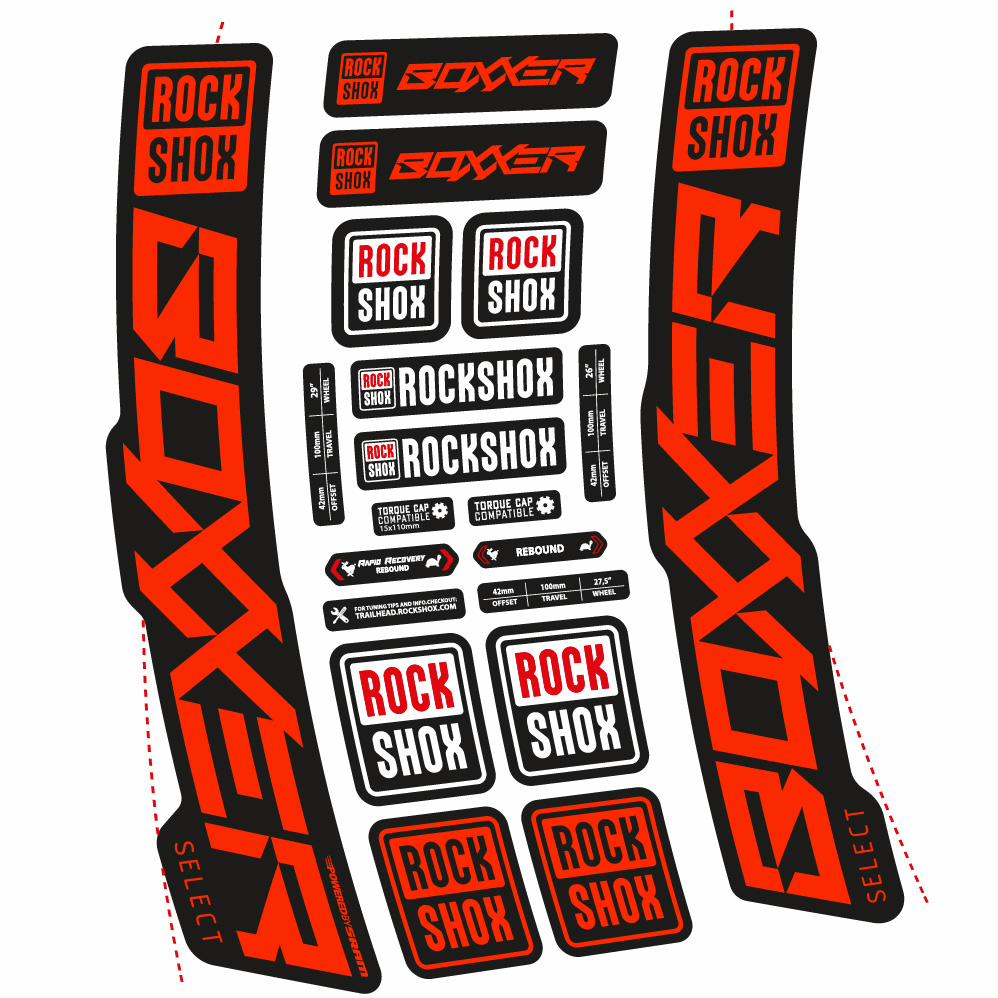 Autocollant Rock Shox Boxxer Select 2021, Fourche 29, Autocollant Vélo vinyle