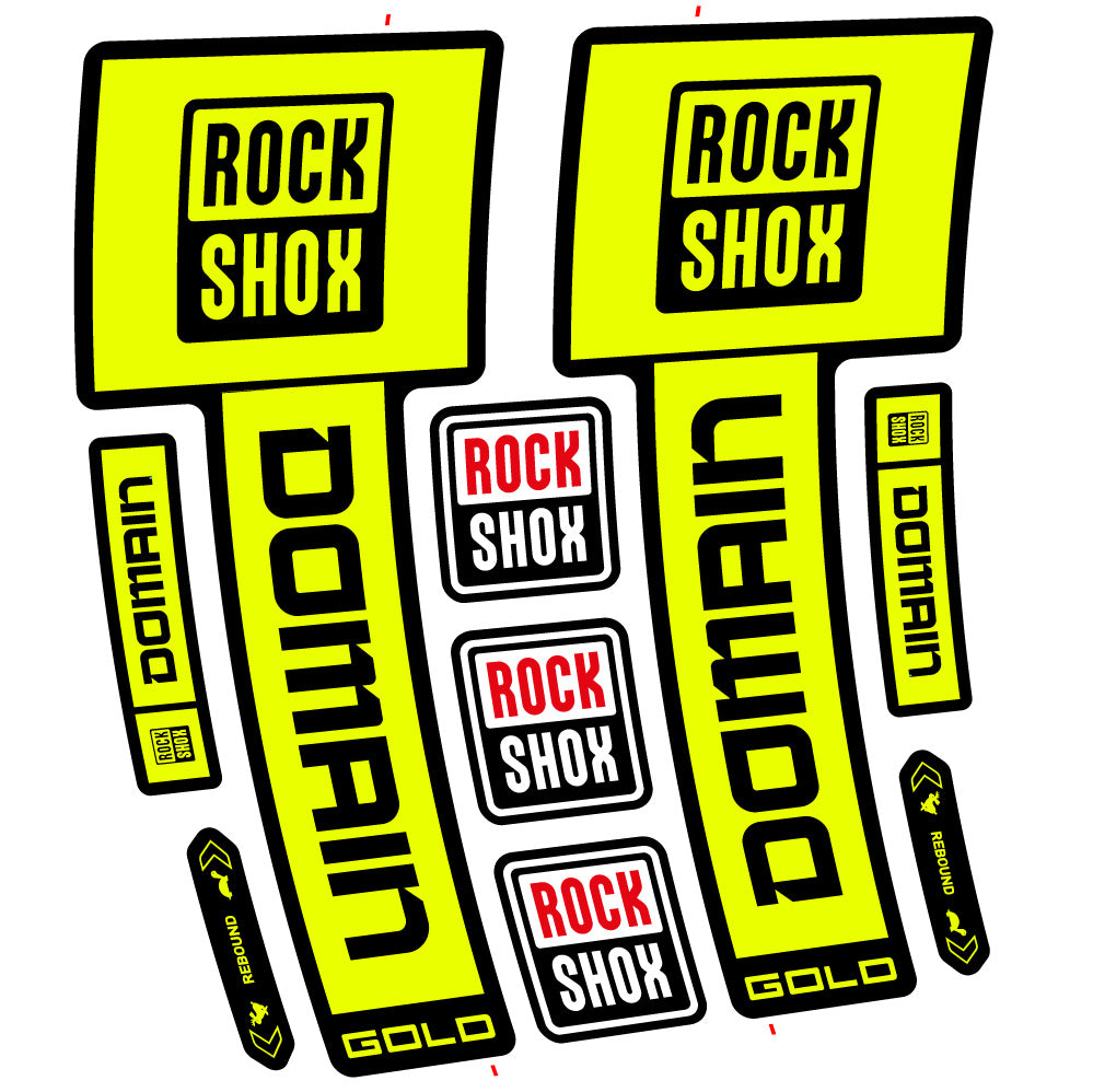 Autocollant RockShox Domain Gold 2025 Ver. 2, Fourche 29, autocollant Vélo vinyle