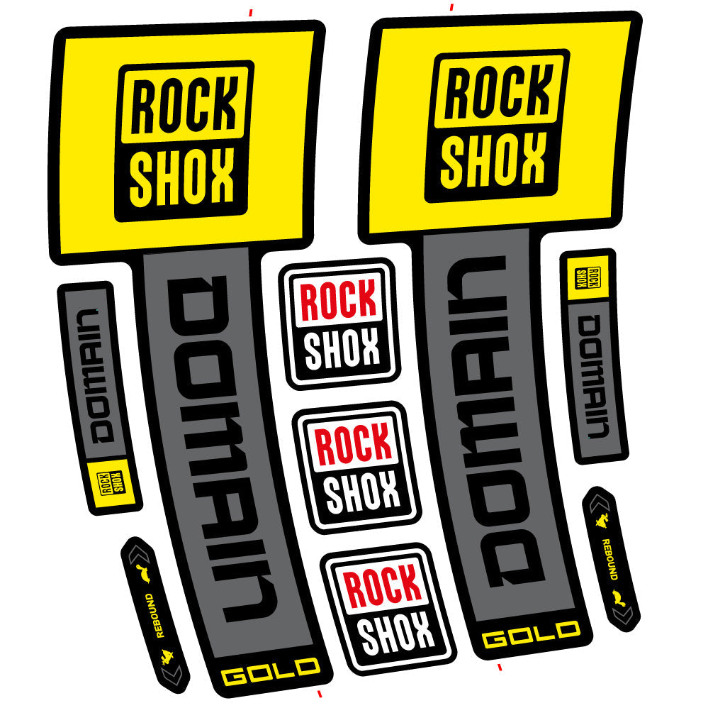 Autocollant RockShox Domain Gold 2025 Ver. 2, Fourche 29, autocollant Vélo vinyle