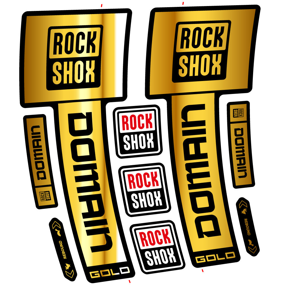 Autocollant RockShox Domain Gold 2025 Ver. 2, Fourche 29, autocollant Vélo vinyle