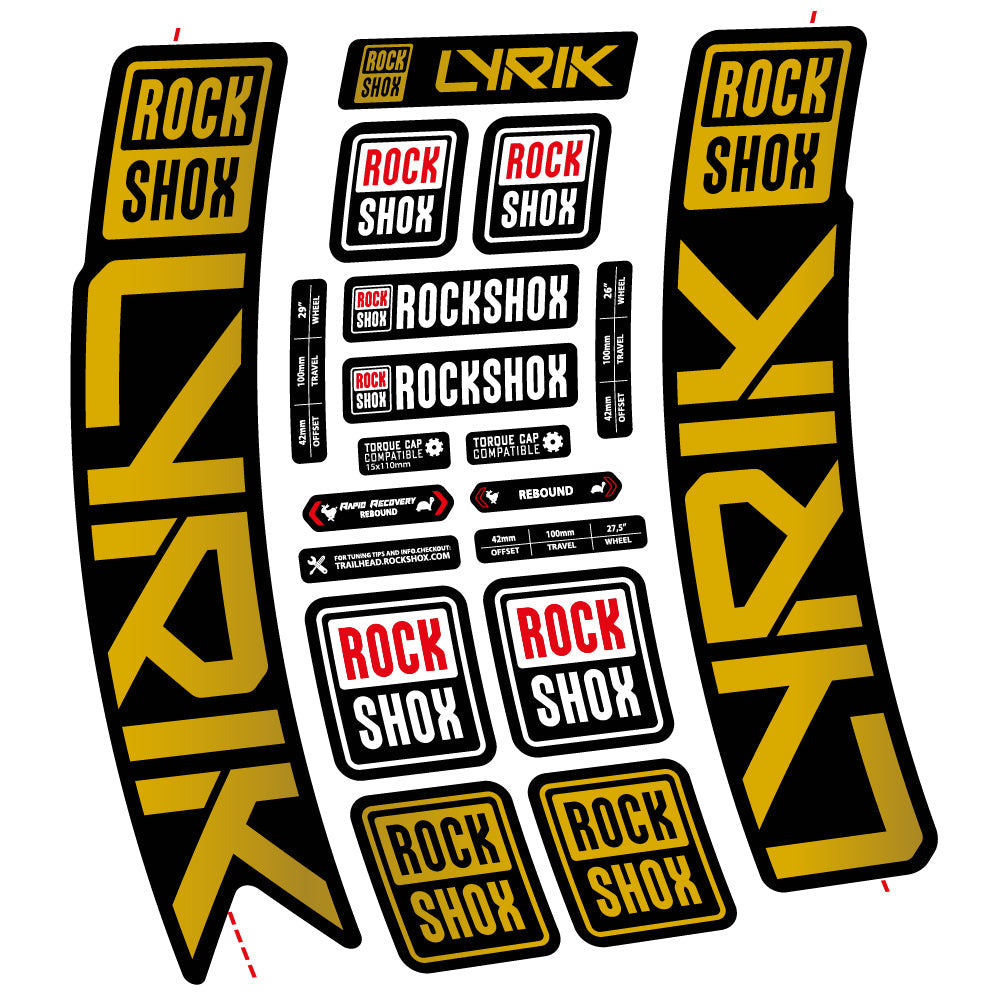 Autocollant Rock Shox Lyrik 2023 Vélo Fourche vinyle autocollant