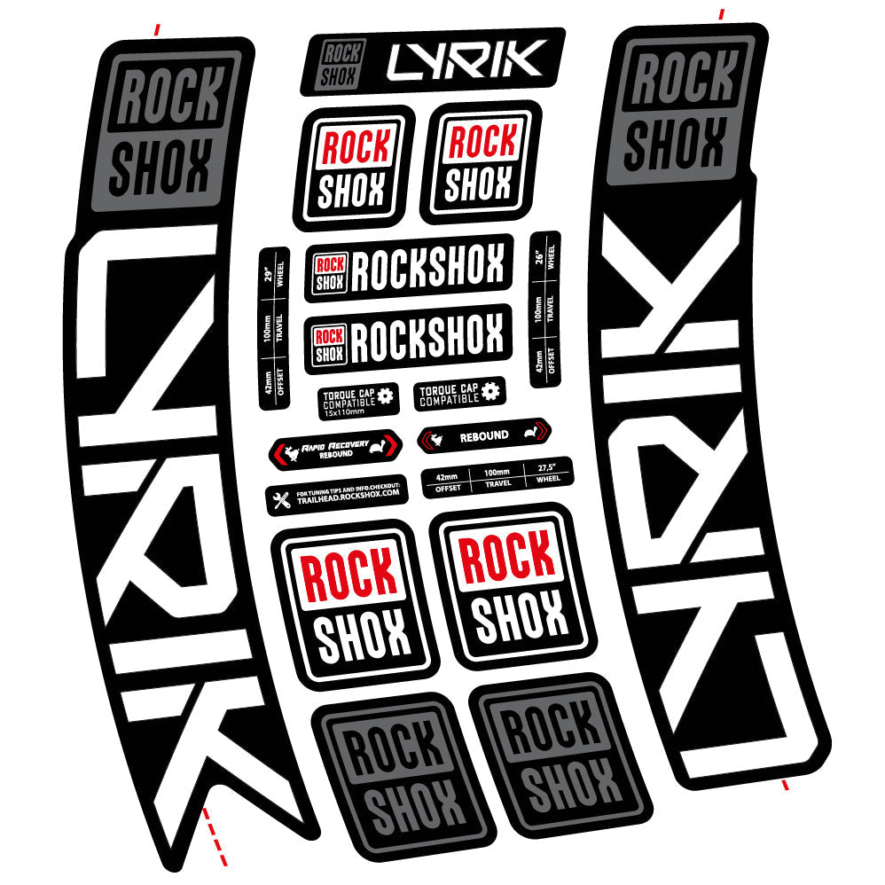 Autocollant Rock Shox Lyrik 2023 Vélo Fourche vinyle autocollant