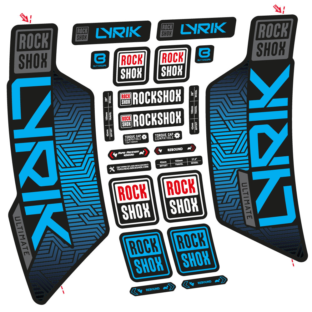 Autocollant RockShox Lyrik Ultimate Flight Attendant, Fourche 29, Autocollant Vélo vinyle