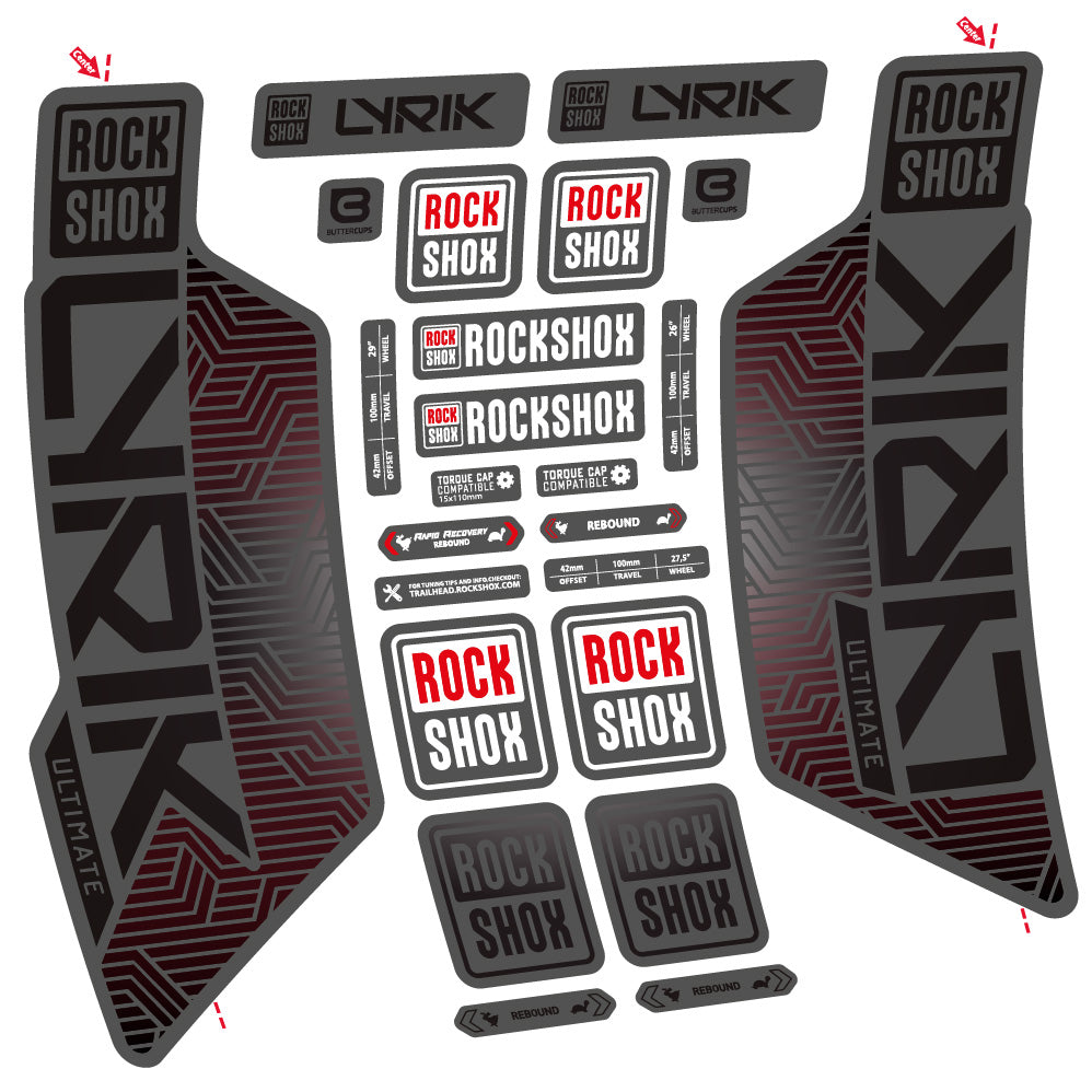 Autocollant RockShox Lyrik Ultimate Flight Attendant, Fourche 29, Autocollant Vélo vinyle