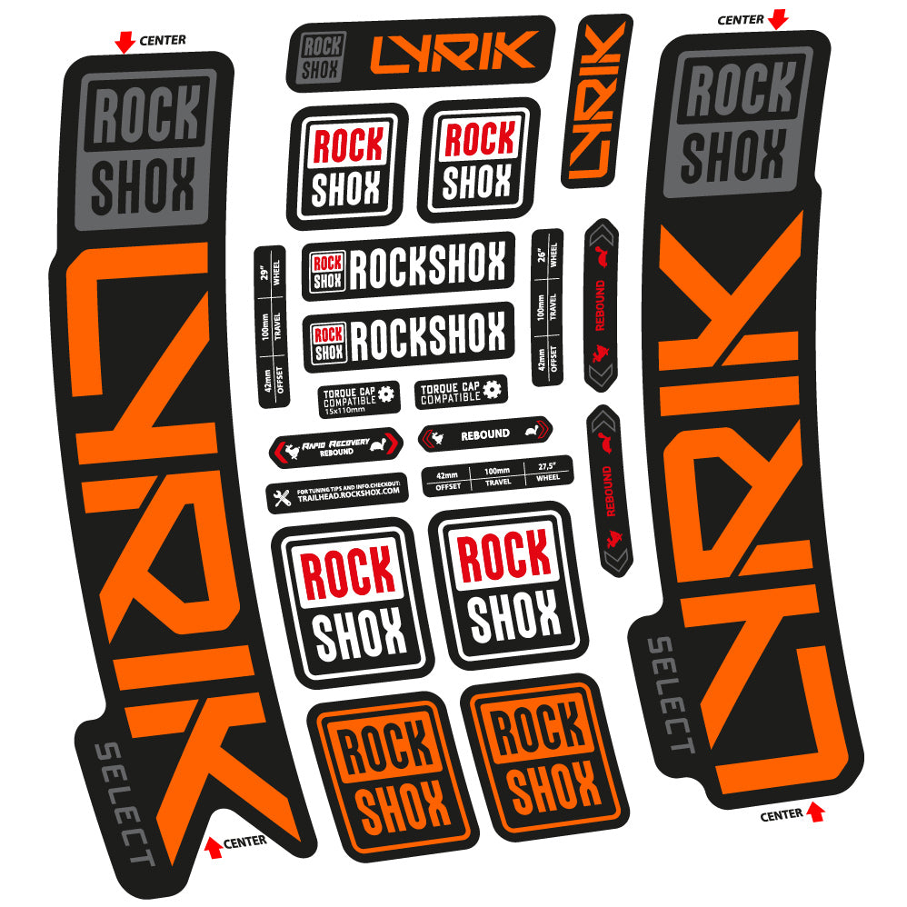 Autocollant Rock Shox Lyrik Select 2023 Vélo Fourche vinyle autocollant