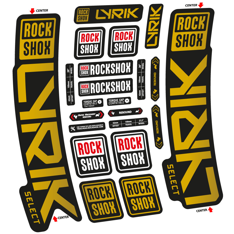 Autocollant Rock Shox Lyrik Select 2023 Vélo Fourche vinyle autocollant