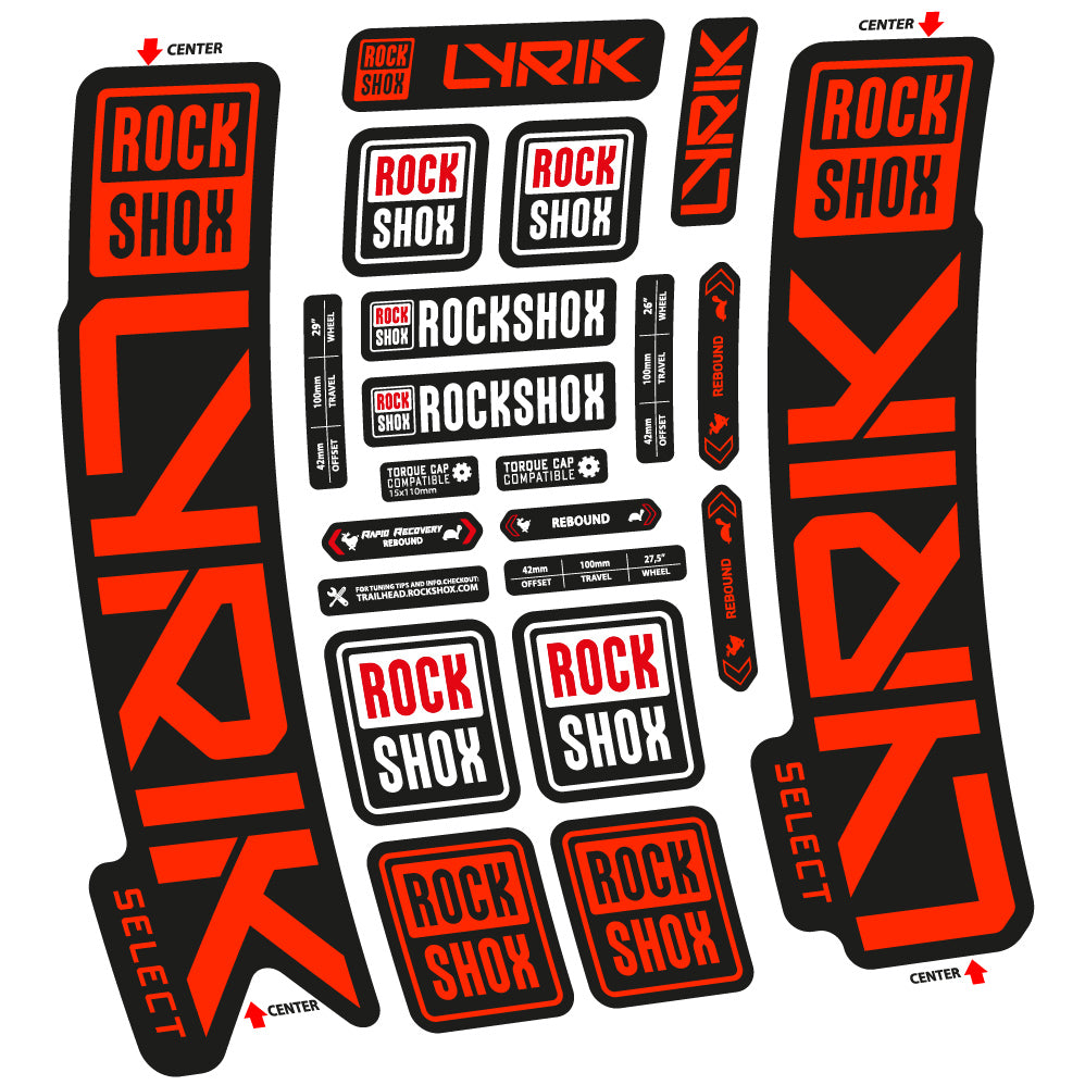 Autocollant Rock Shox Lyrik Select 2023 Vélo Fourche vinyle autocollant