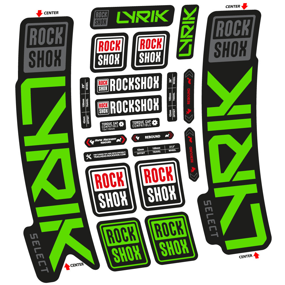 Autocollant Rock Shox Lyrik Select 2023 Vélo Fourche vinyle autocollant