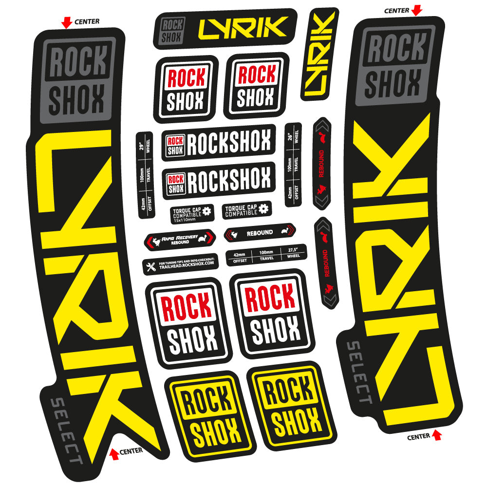 Autocollant Rock Shox Lyrik Select 2023 Vélo Fourche vinyle autocollant