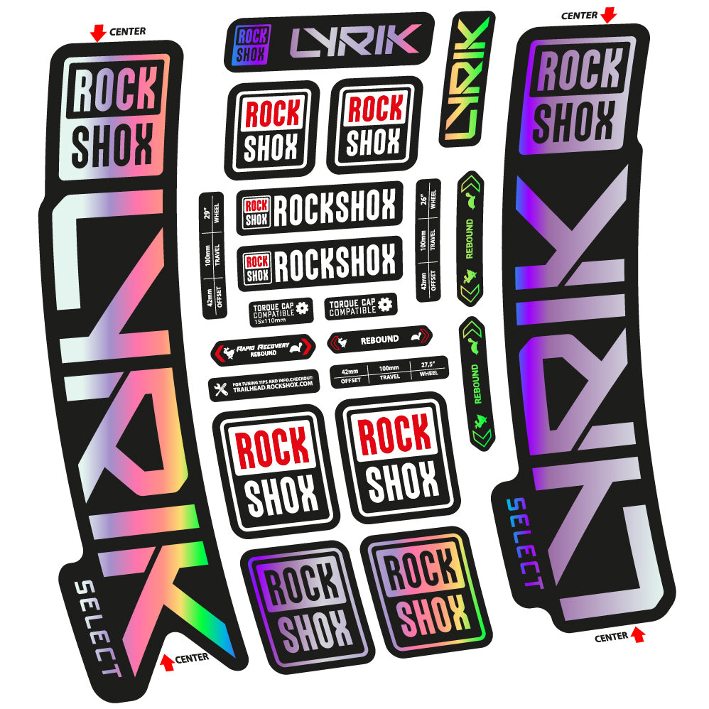 Autocollant Rock Shox Lyrik Select 2023 Vélo Fourche vinyle autocollant