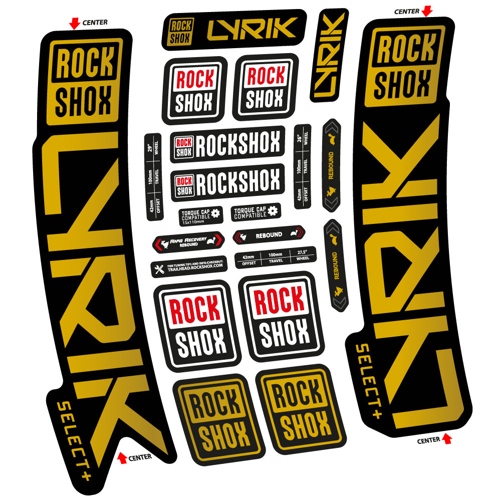 Autocollant Rock Shox Lyrik Select Plus 2023 Vélo Fourche vinyle autocollant