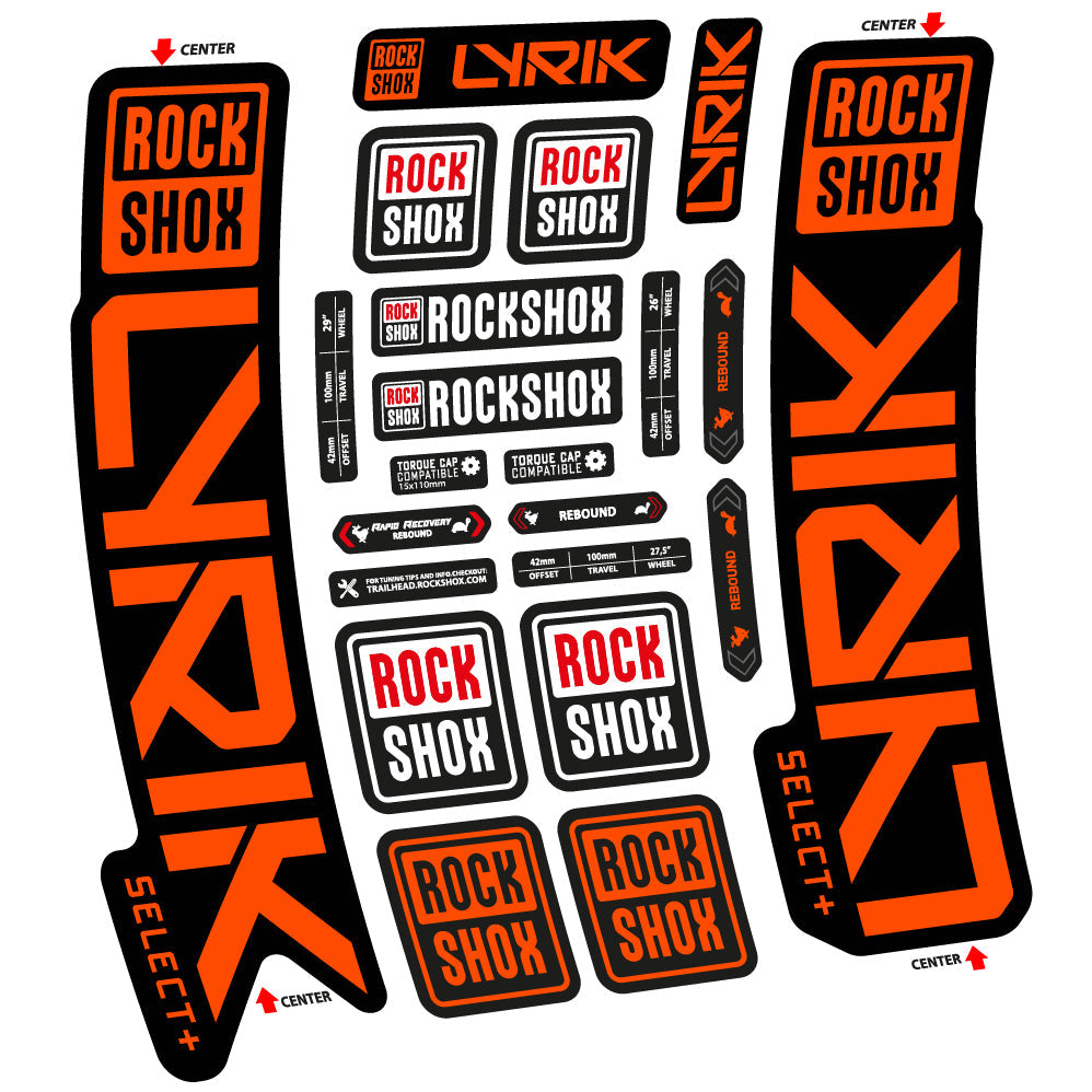 Autocollant Rock Shox Lyrik Select Plus 2023 Vélo Fourche vinyle autocollant