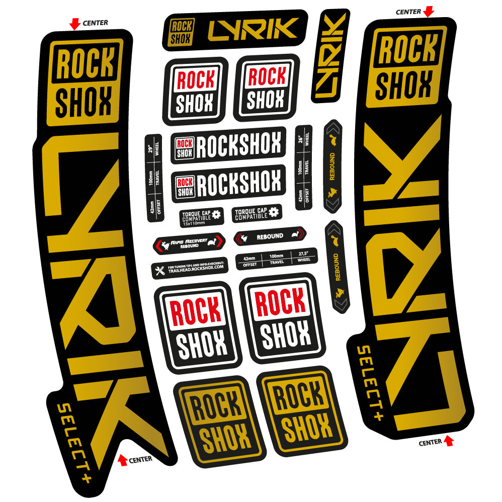 Autocollant Rock Shox Lyrik Select Plus 2023 Vélo Fourche vinyle autocollant